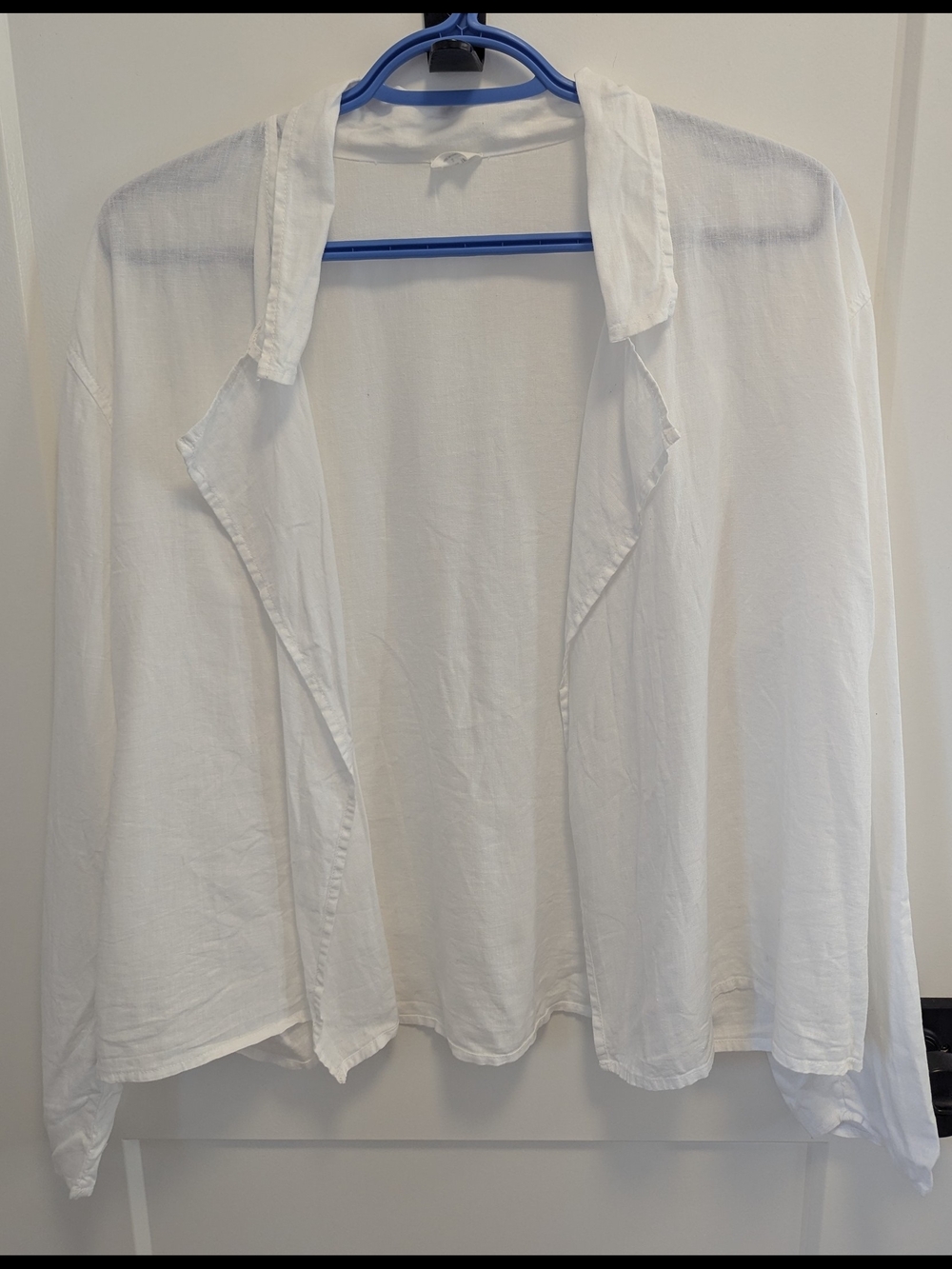 Aritzia Wilfred Free Linen Blend Open Front Top | Lightweight White Layering Shi - Picture 2 of 8